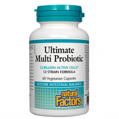 Natural Factors Ултимат мулти пробиотик 12 млрд. активни пробиотици, 12 щама формула х60 капсули