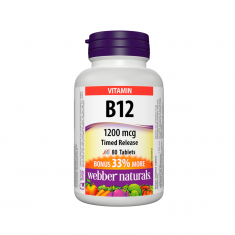 Webber Naturals Витамин B12 1200 µg с удължено освобождаване х80 таблетки