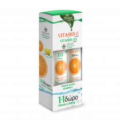 Power of Nature Витамин С 1000mg + Витамин D3 1000IU със Стевия + подарък Витамин С 500mg х24 таблетки