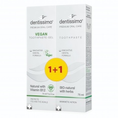 Dentissimo Паста за зъби Vegan 75 ml + Dentissimo Паста за зъби Натурална с лечебни билки 75 ml