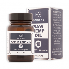 Endoca RAW Hemp Oil Capsules 300 mg – Капсули от сурово конопено масло с 300 mg CBD+CBDa х30 капсули