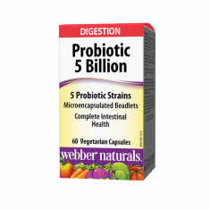 Webber Naturals Пробиотик 5 млрд. активни пробиотици, 5 щама х60 веган капсули