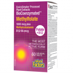 Natural Factors BioCoenzymated Фолиева киселина (Метилфолат) + Витамин В12 x 60 таблетки