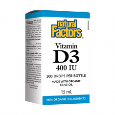 Natural Factors Витамин D3 400 IU x15 ml/ 500 дози