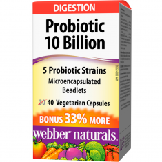 Webber Naturals Пробиотик (10 млрд. активни пробиотици, 5 щама) х40 капсули