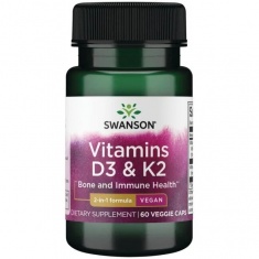 Swanson Витамини D3 и K2 х60 веге капсули SW1809