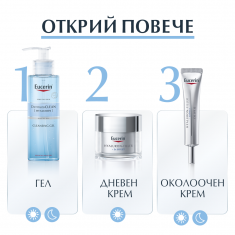 Eucerin ПРОМО DermatoClean Почистващ гел с хиалурон 200 ml - 2 броя