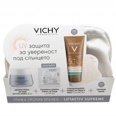 Vichy НЕСЕСЕР Liftactiv Supreme за суха кожа 50 ml + Capital Soleil SPF50+ Мултизащитно мляко 75 ml