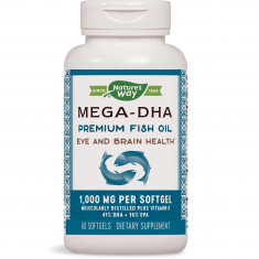 Nature's Way Mega-DHA/ Докозахексаенова киселина 1000 mg х60 софтгел капсули