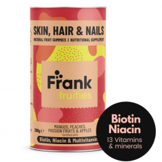 Frank Fruities Skin, Hair & Nails Желирани витамин с Биотин, Ниацин и Мултивитамини 200 g