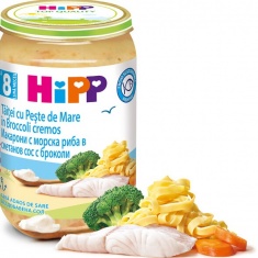 Hipp 6550 Био пюре от макарони, морска риба, сметанов сос и броколи 220 гр