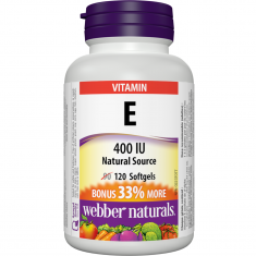 Webber Naturals Витамин Е (d-алфа токоферил ацетат) 400 IU x120 софтгел капсули