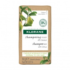 Klorane Енергизиращ твърд шампоан със седра занормална до мазна коса 80 g