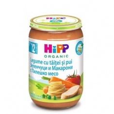Hipp 6803 Био пюре от зеленчуци, макарони и пилешко 220 гр