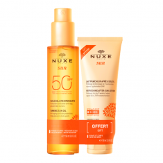 Nuxe Sun SPF50 Слънцезащитно олио за лице и тяло 150 ml + Лосион за след слънце 100 ml