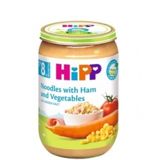 Hipp 6540 Био пюре от шунка, зеленчуци и макарони 220 гр