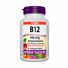 Webber Naturals Витамин В12 Метилкобаламин 500 µg х120 сублингвални таблетки