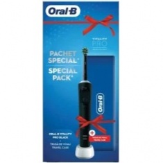 Oral-B Vitality Pro D100 Sensi Ultra Thin Електрическа четка за зъби + Опаковка за път - ЧЕРНА
