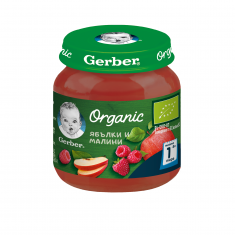 Nestle Gerber Органик пюре от ябълки и малини 125 g
