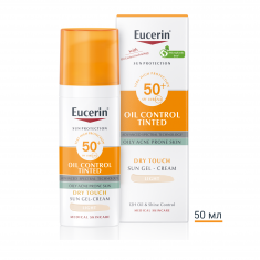 Eucerin Oil Control SPF50+ Оцветен слънцезащитен гел-крем за лице - Светъл 50 ml