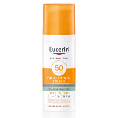 Eucerin Oil Control SPF50+ Оцветен слънцезащитен гел-крем за лице - Светъл 50 ml