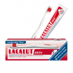 Lacalut Aktiv Паста за зъби 75 ml + Четка за зъби с мек косъм