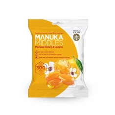 Manuka Doctor Manuka Middles MGO 300 Taблетки за смучене с мед от манука, цинк и лимон 100 g
