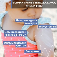 Uriage Bariesun Bebe SPF50+ Минерален крем за бебета и деца 50 ml