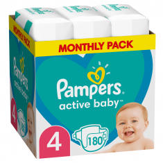 Pampers Active Baby Montly Pack пелени 4 Макси х180 броя