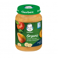 Nestle Gerber Пюре от банан, ябълка, круша и праскова 190 g