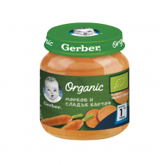 Nestle Gerber Органик пюре от морков и сладък картоф 125 g