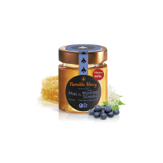 Акациев пчелен мед с аромат на боровинки и черен бъз, 170 g