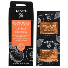 Apivita Express Beauty ексфолиант за лице с кайсия 2 x8 ml