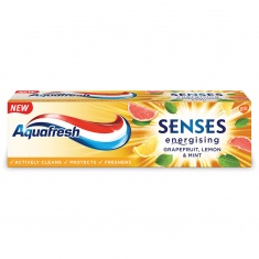 Aquafresh Senses Revitalising Паста за зъби с евкалипт, лайм и мента 75 ml