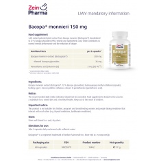 БАКОПА МОНИЕРИ / BACOPA MONNIERI – ZeinPharma (60 капс)