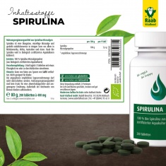 Био СПИРУЛИНА / SPIRULINA – Raab Vitalfood (200 табл)