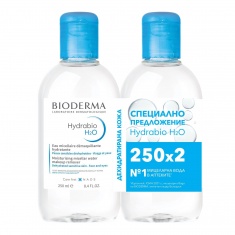 Bioderma Промо Hydrabio H2O Мицеларна Вода за Чувствителна и Дехидратирана кожа 2 броя x250 ml