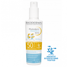 Bioderma Photoderm Kid Слънцезащитен Спрей за деца за лице и тяло за деликатна кожа SPF50+ х200 мл