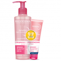 Bioderma Sensibio Промо Измиващ гел х200 мл + Измиващ гел х45 мл