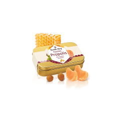 Бонбони за смучене с пчелен мед и прополис, с вкус на мандарина, 60 g