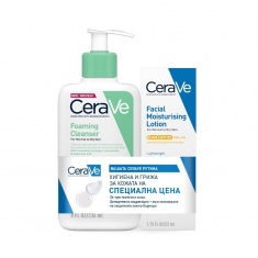 CeraVe Измивна пяна 236 ml + SPF50 AM Хидратиращ крем 52 ml