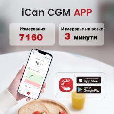 CGM Sinocare ICan 3 система за непрекъснато наблюдение на глюкозата – 1 брой x 15 дни