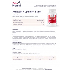 ЧЕРВЕН ОРИЗ – МОНАКОЛИН К – OPTICOLIN – ZeinPharma (240 капс)