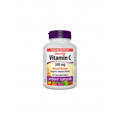 Chewable Vitamin C Natural Orange - Витамин С 500 mg, 120 дъвчащи таблетки с вкус на портокал Webber Naturals