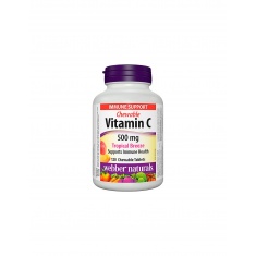 Chewable Vitamin C Tropical Breeze - Витамин С 500 mg, 120 дъвчащи таблетки с вкус на тропически плодове Webber Naturals