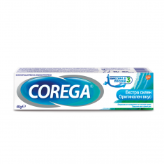 Corega Екстра Силен Оригинален вкус - фиксиращ крем за зъбни протези 40г.