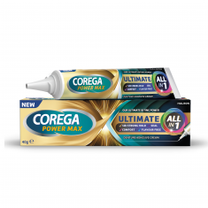Corega Power Max Ultimate All IN 1 Фиксиращ крем за зъбни протези 40 g