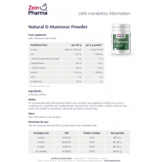Д-МАНОЗА / D-MANNOSE - ZeinPharma (50 гр)