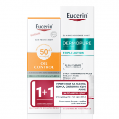Eucerin DermoPure Clinical Коригиращ флуид с тройно действие+ Oil Control SPF50+ Гел-крем за лице