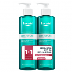 Eucerin DUO Pack DERMOPURE Clinical Измиващ гел 400 ml х2 броя